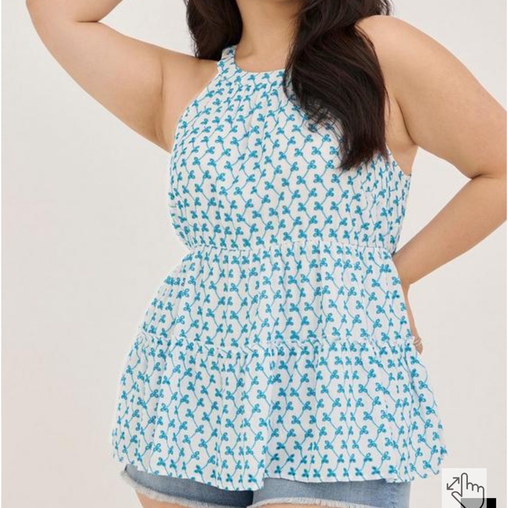 Torrid Babydoll Eyelet Tiered Top